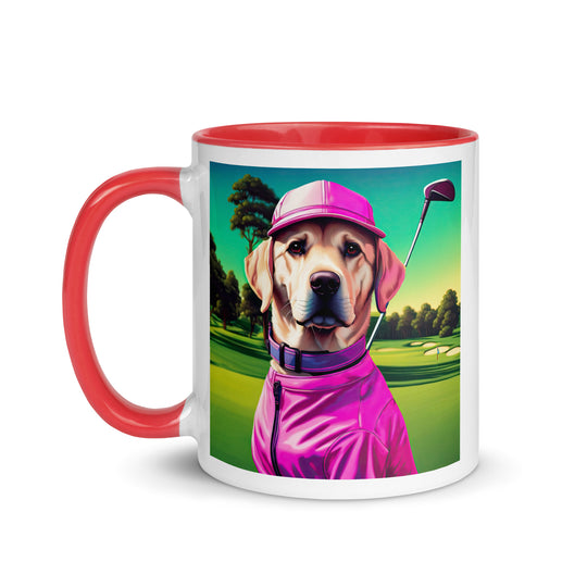 Mug with Color Inside-Labrador Retriever Golfer V14