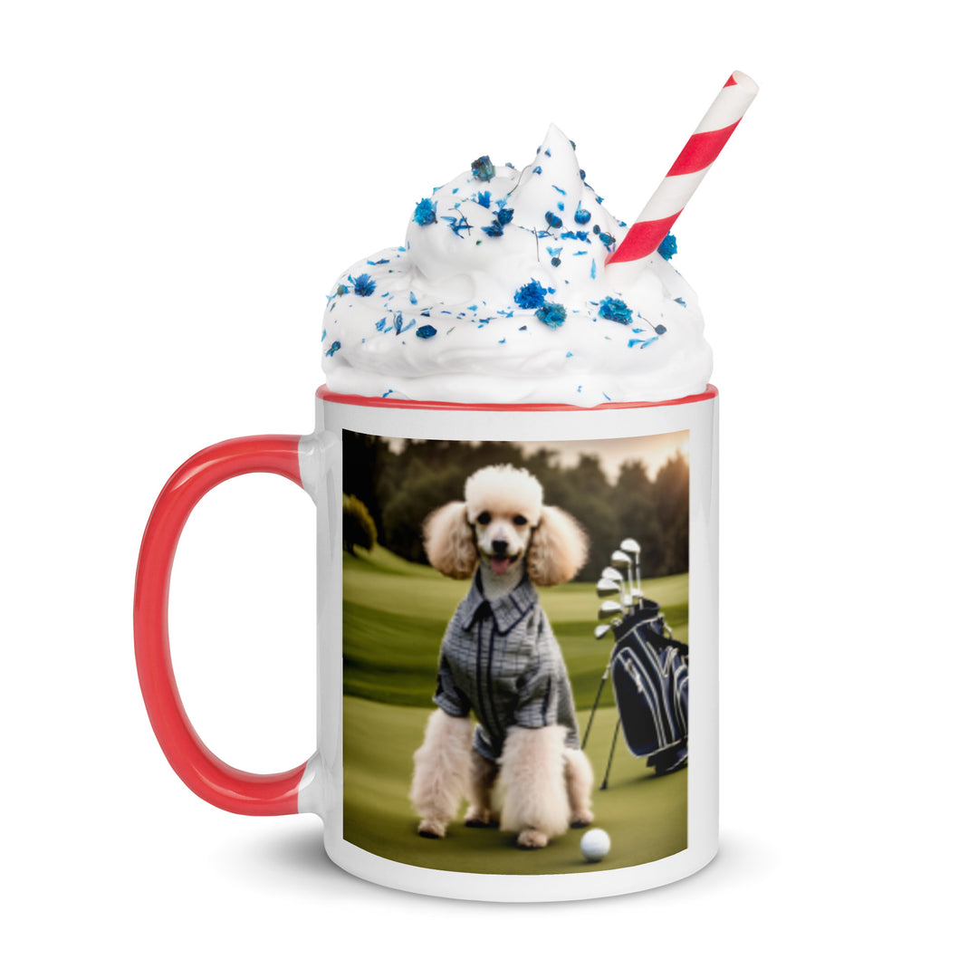 Poodle Golfer- Mug with Color Inside v2
