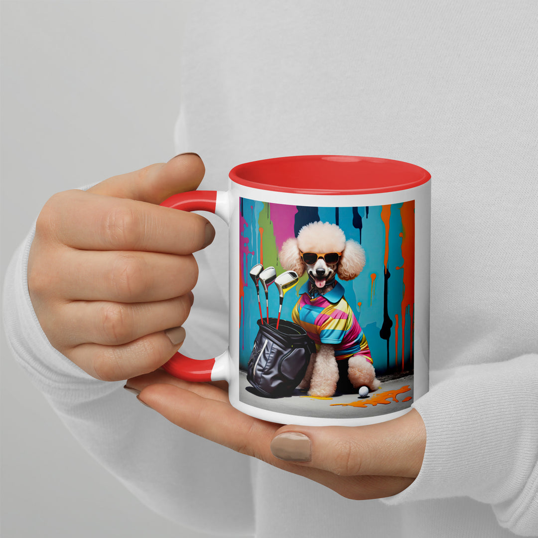 Poodle Golfer- Mug with Color Inside v3