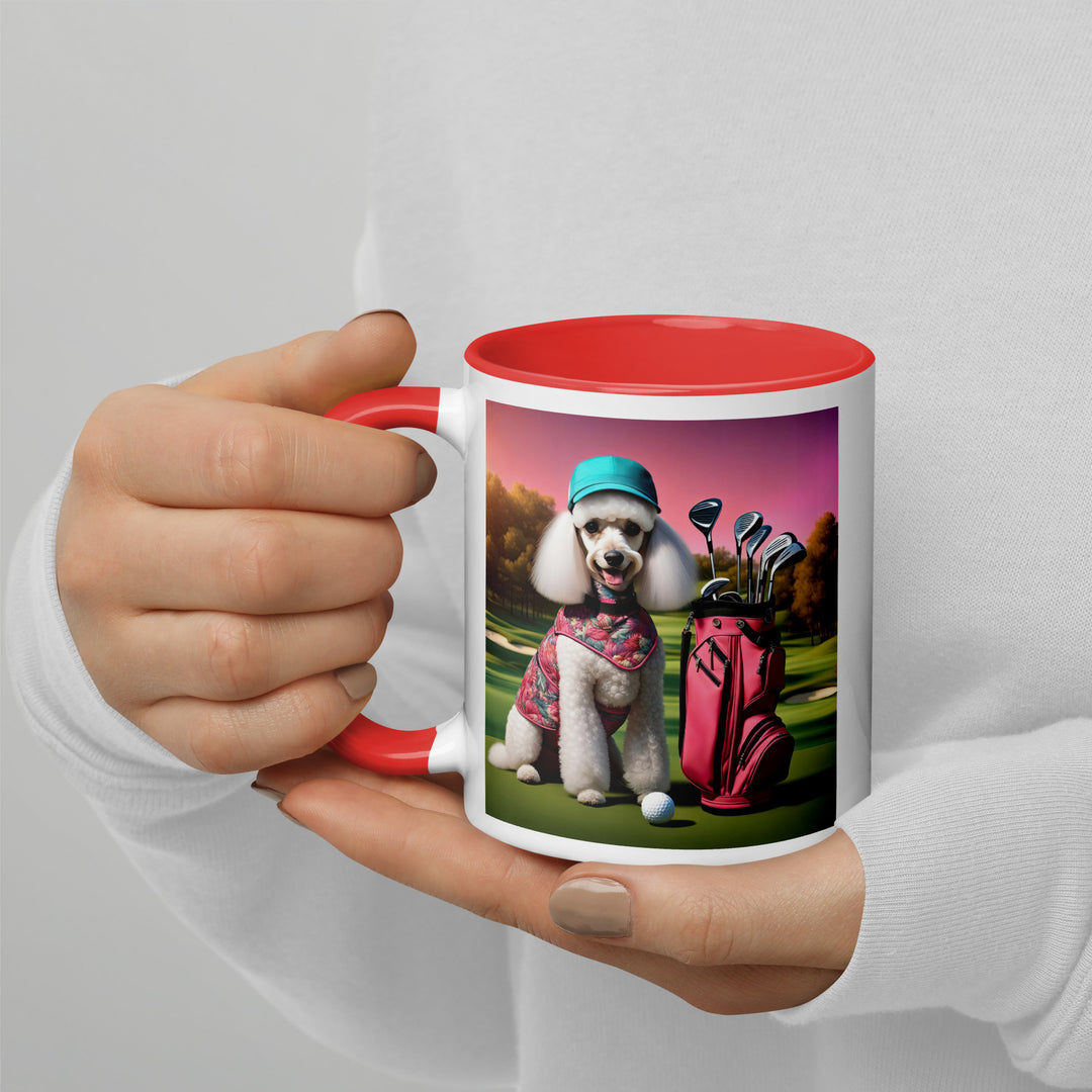 Poodle Golfer- Mug with Color Inside v5