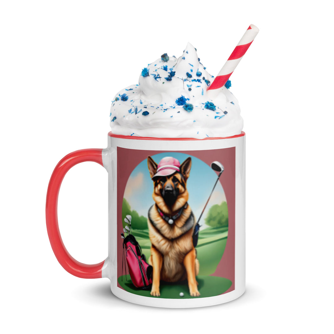 German Shepherd Golfer- Mug with Color Inside V4