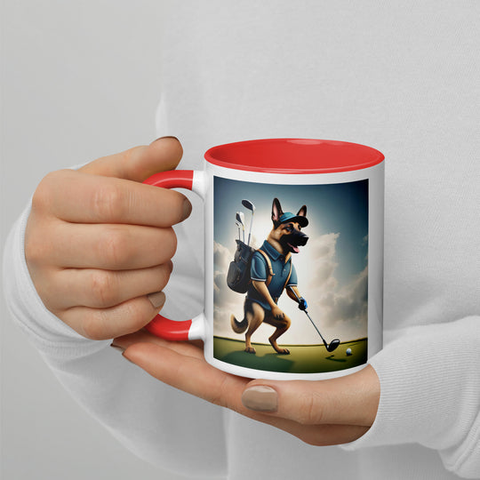 German Shepherd Golfer- Mug with Color Inside V6