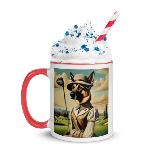 German Shepherd Golfer- Mug with Color Inside V14