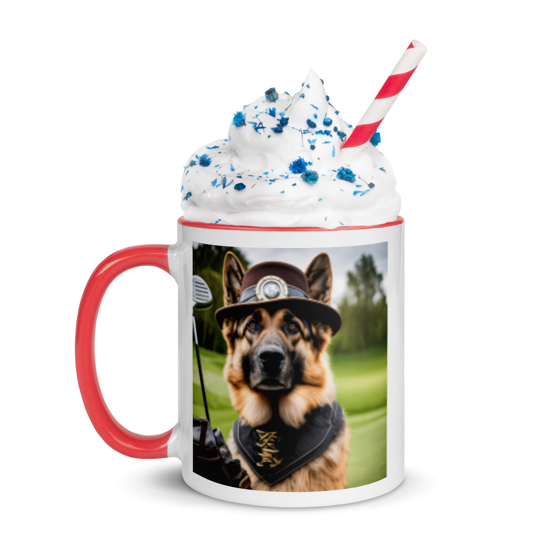 German Shepherd Golfer- Mug with Color Inside V16