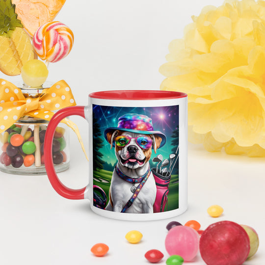 American Bulldog Golfer- Mug with Color Inside v4