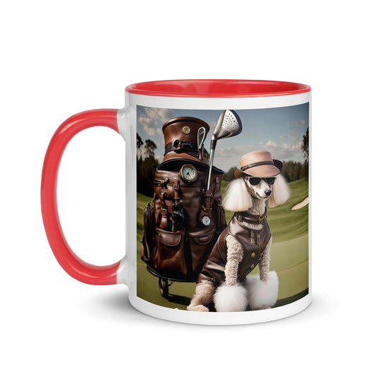 Poodle Golfer- Mug with Color Inside v6