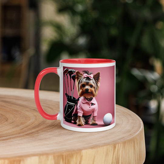 Yorkshire Terrier Golfer- Mug with Color Inside