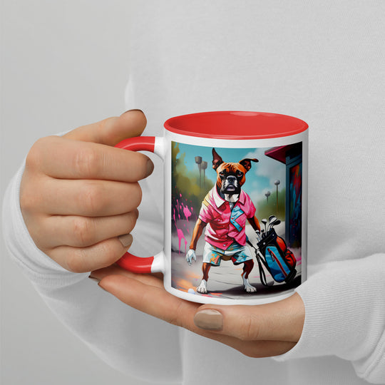 Boxer Golfer- Mug with Color Inside v2