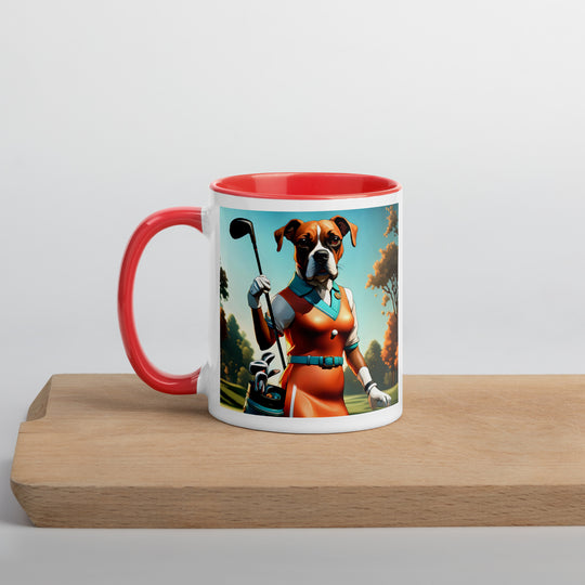 Boxer Golfer- Mug with Color Inside v4