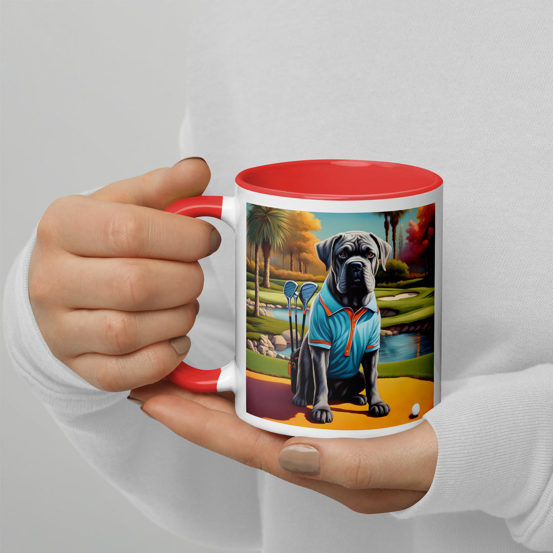 Cane Corso Golfer- Mug with Color Inside v4