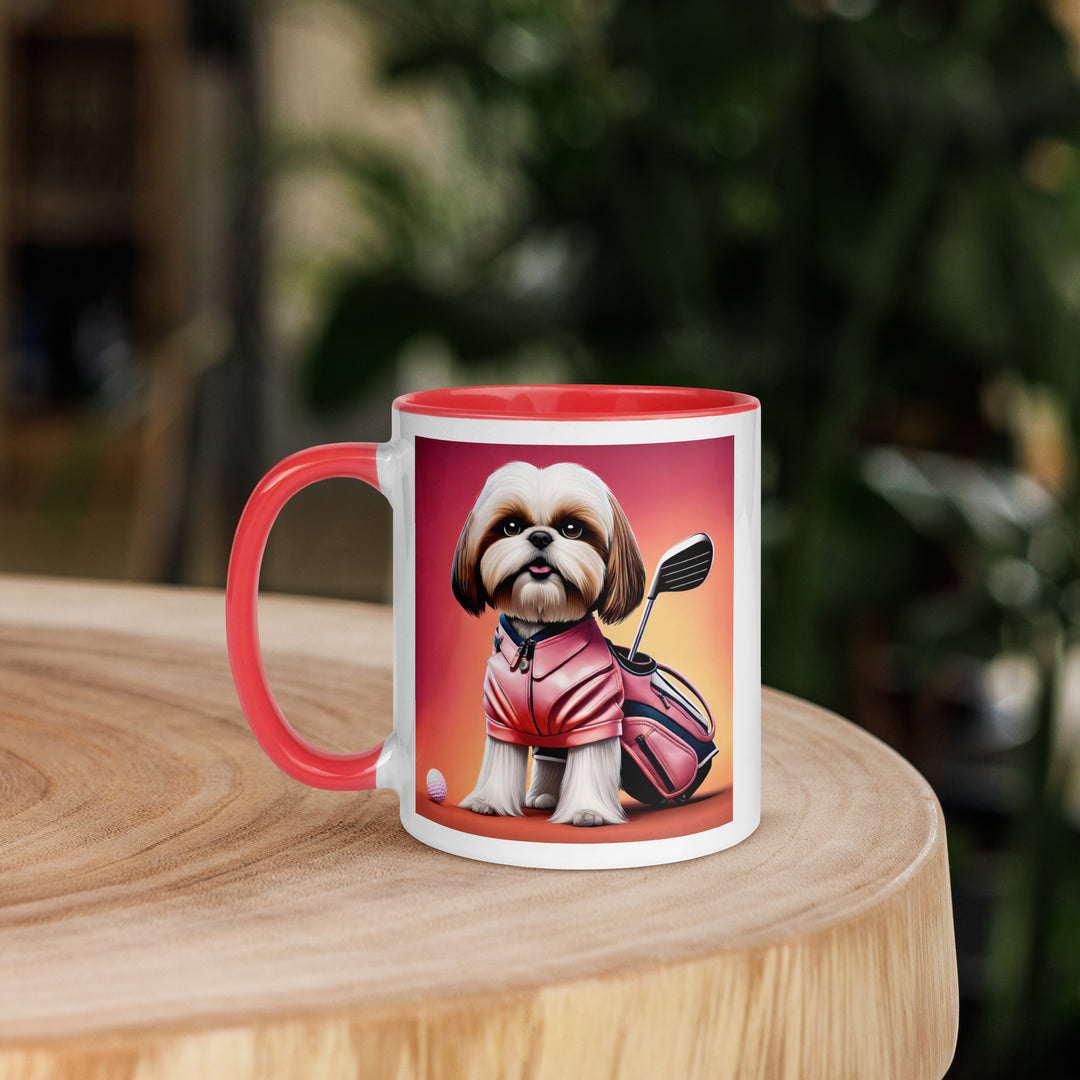 Shih Tzu Golfer- Mug with Color Inside v2