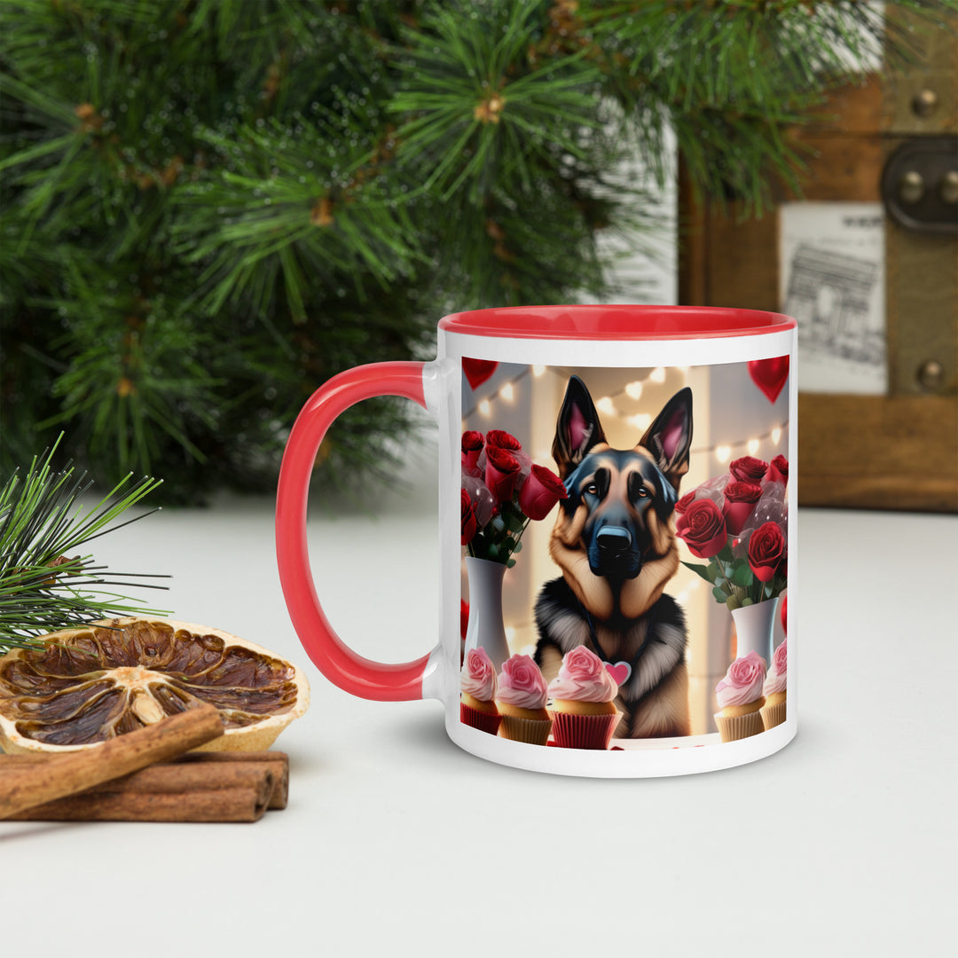 German Shepherd Romantic- Mug with Color Inside v2