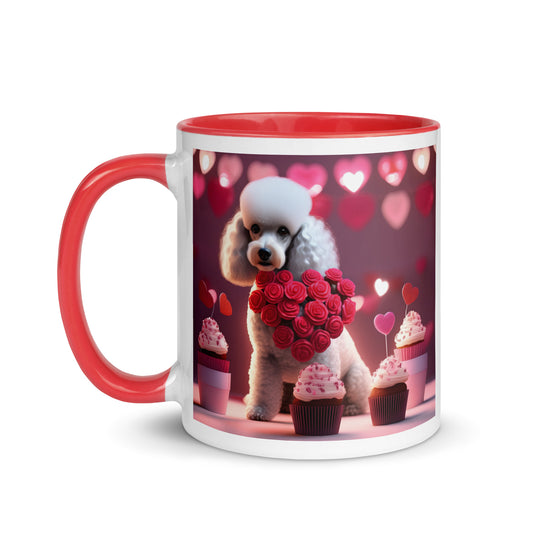 Poodle Romantic- Mug with Color Inside v3