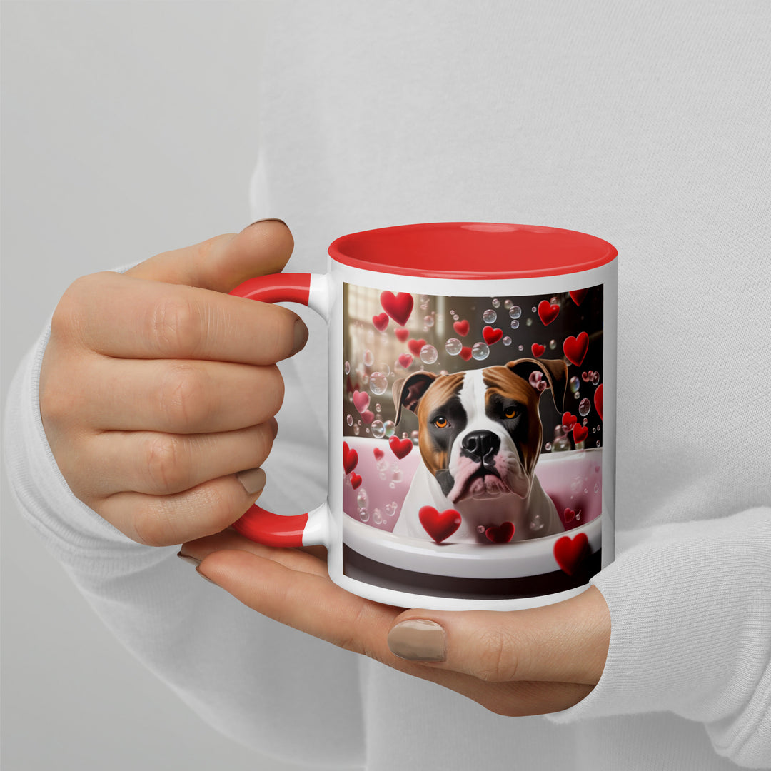 American Bulldog Romantic- Mug with Color Inside