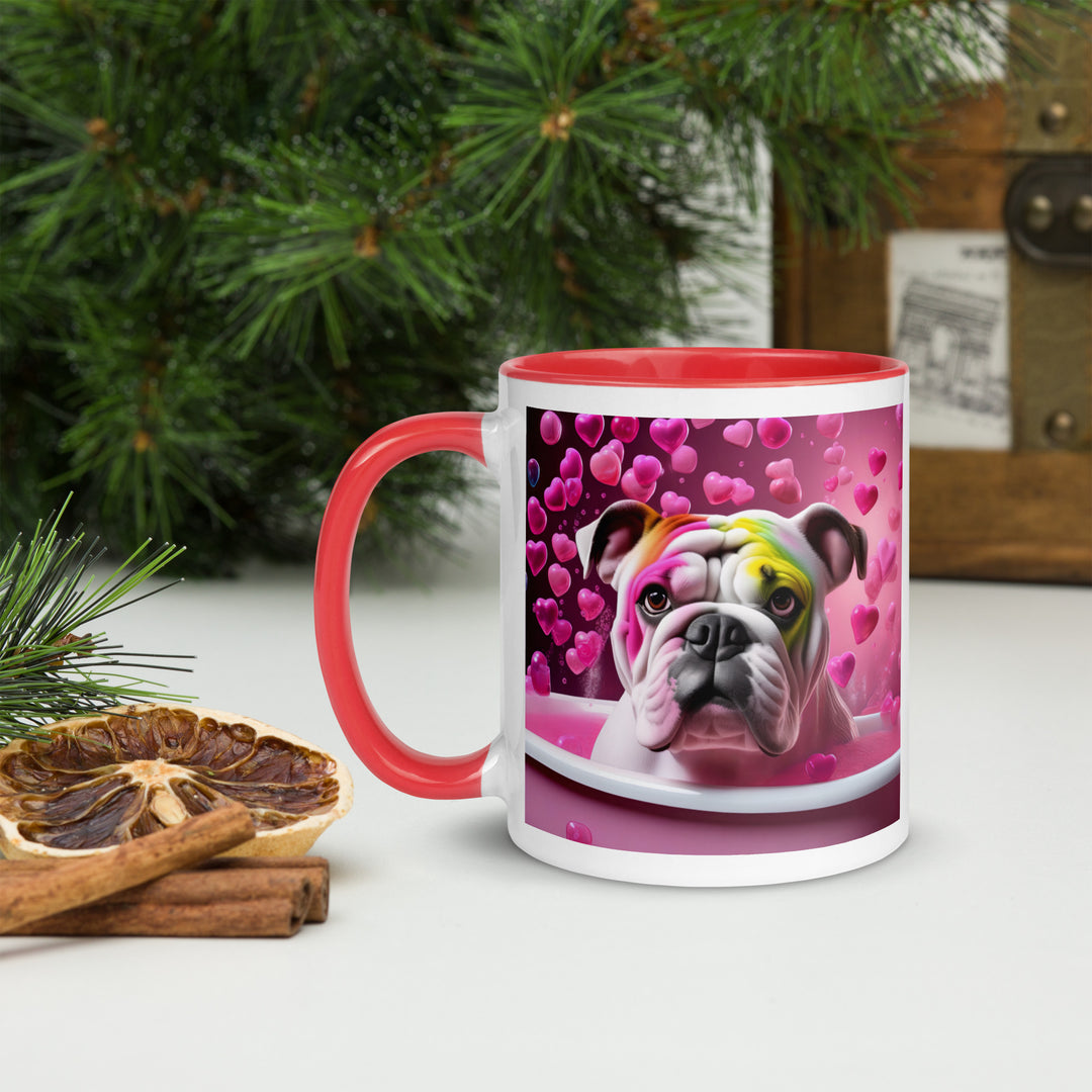 Bulldog Romantic- Mug with Color Inside