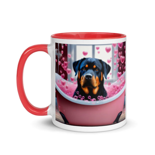 Rottweiler Romantic- Mug with Color Inside v2