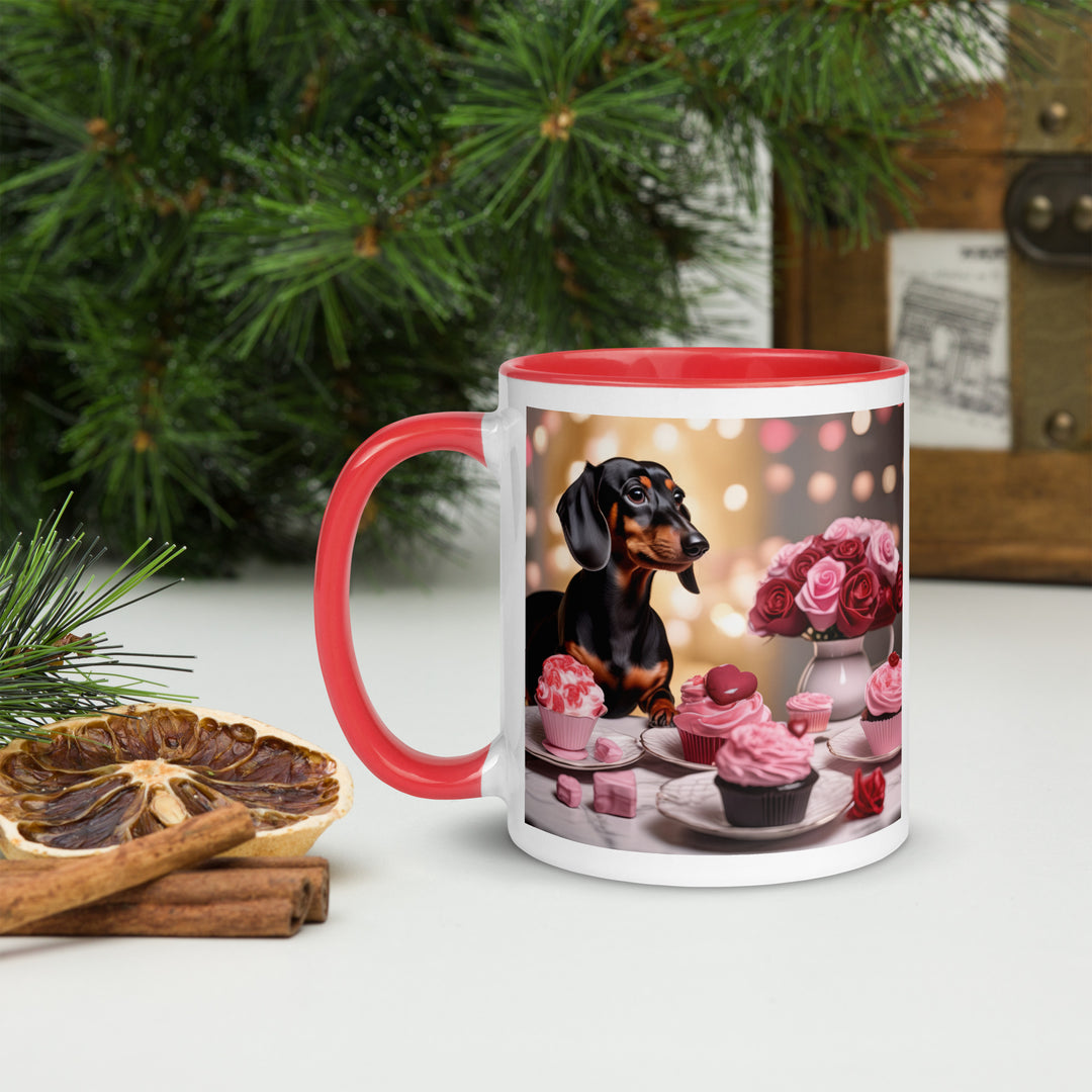 Dachshund Romantic- Mug with Color Inside v2