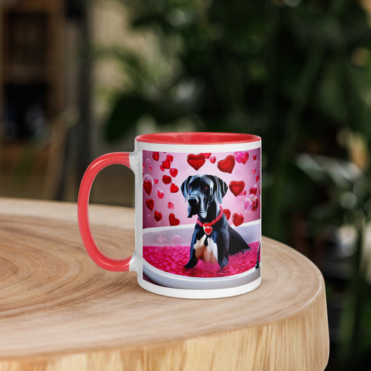 Great Dane Romantic- Mug with Color Inside v2