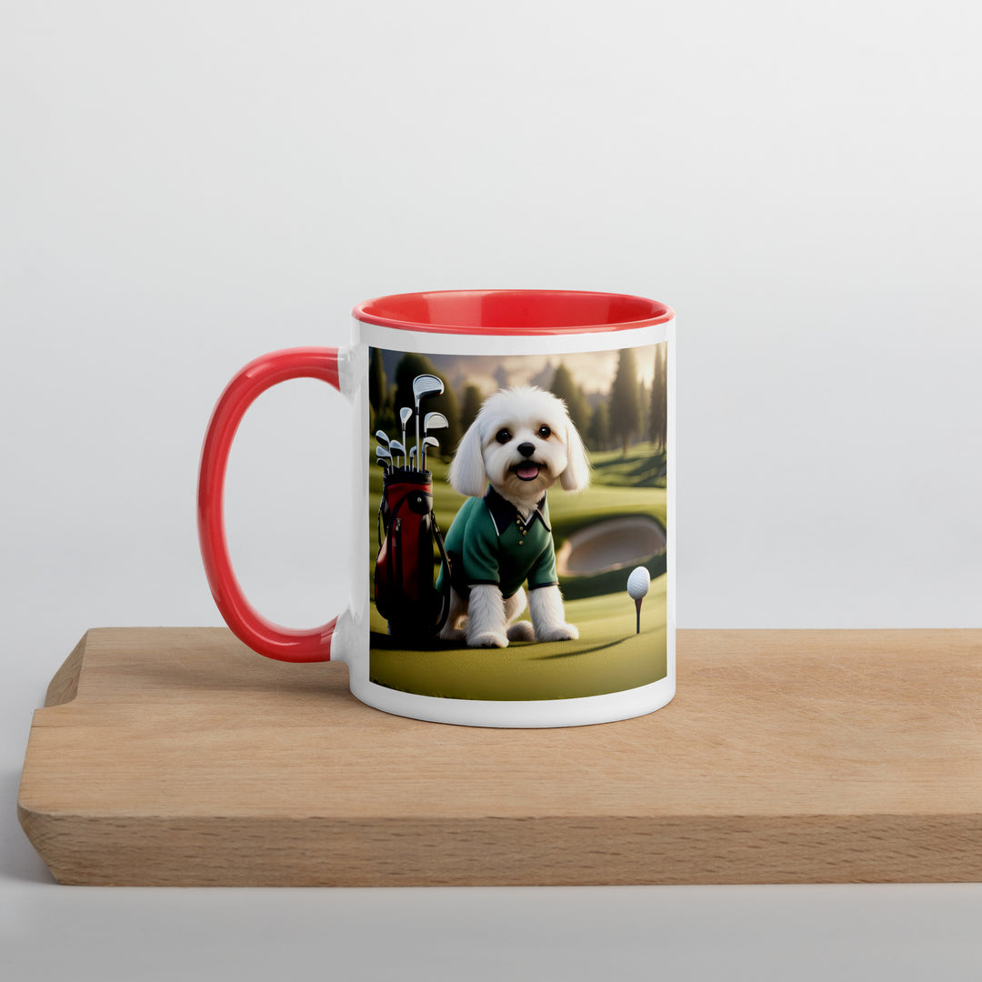 Cavachon Golfer- Mug with Color Inside v3