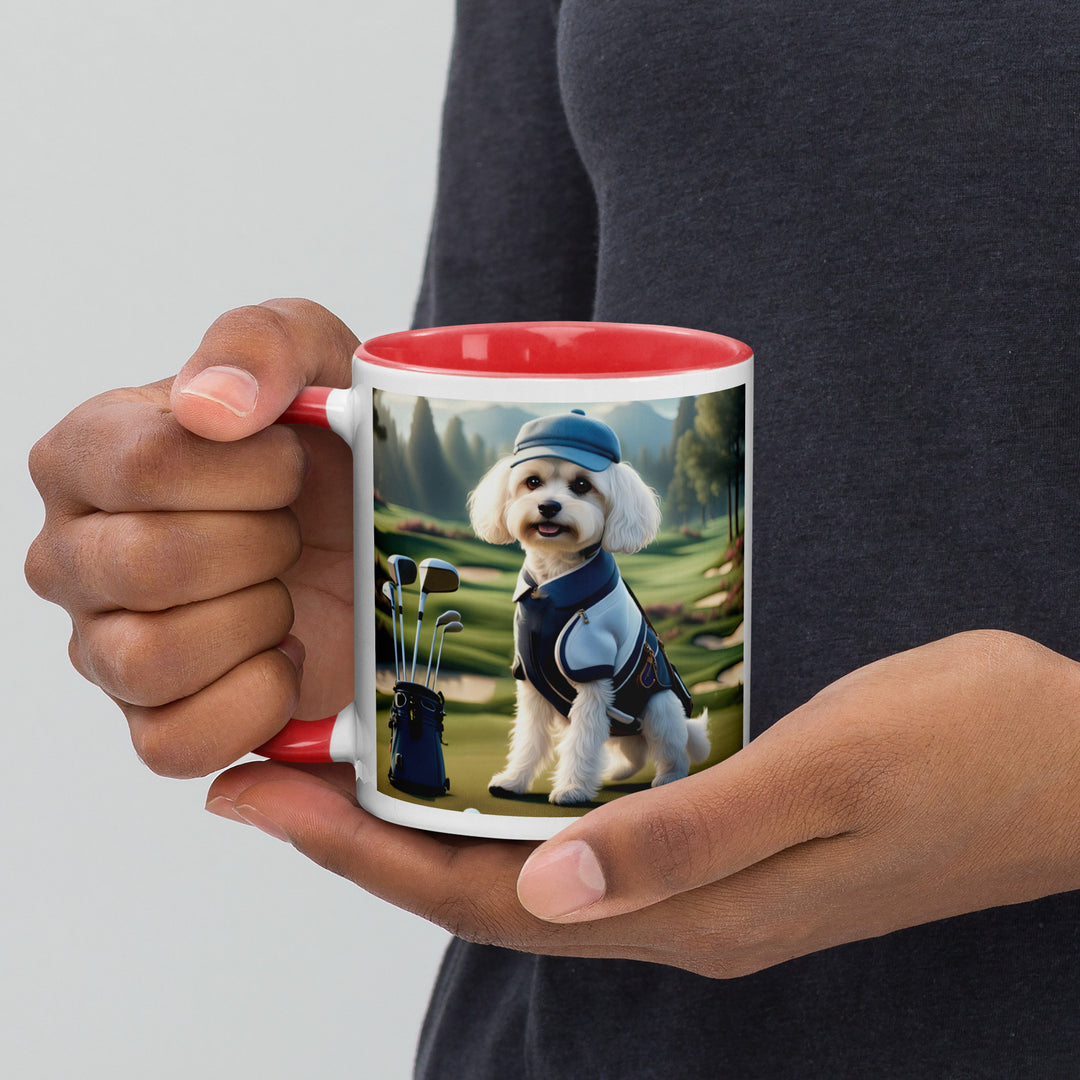 Cavachon Golfer- Mug with Color Inside v4