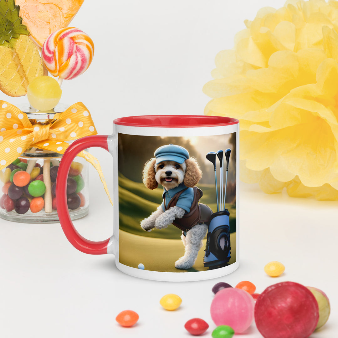 Cavapoo Golfer- Mug with Color Inside v2