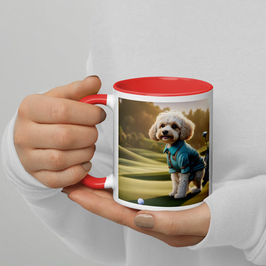 Cavapoo Golfer- Mug with Color Inside v4