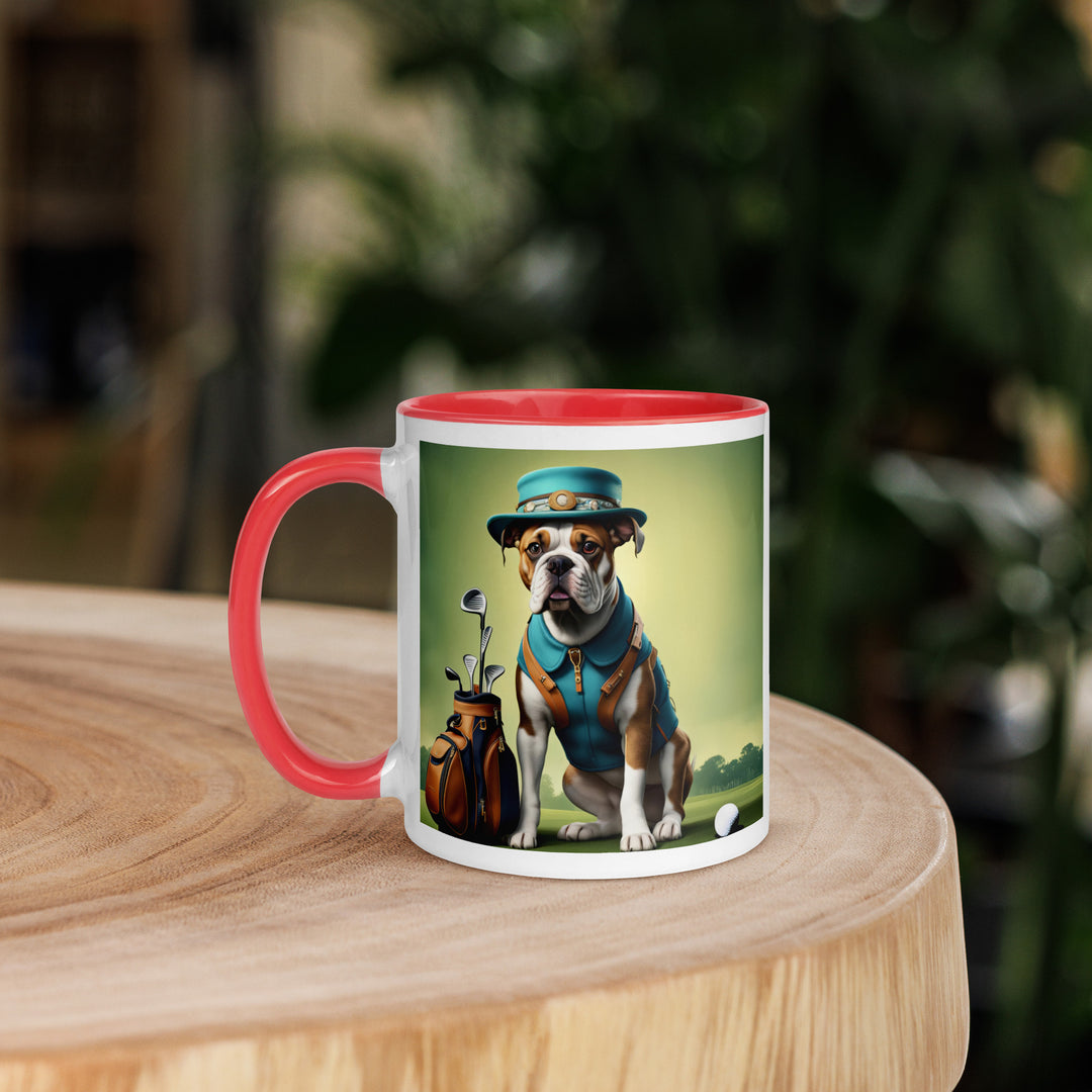 Catahoula Bulldog Golfer- Mug with Color Inside v3