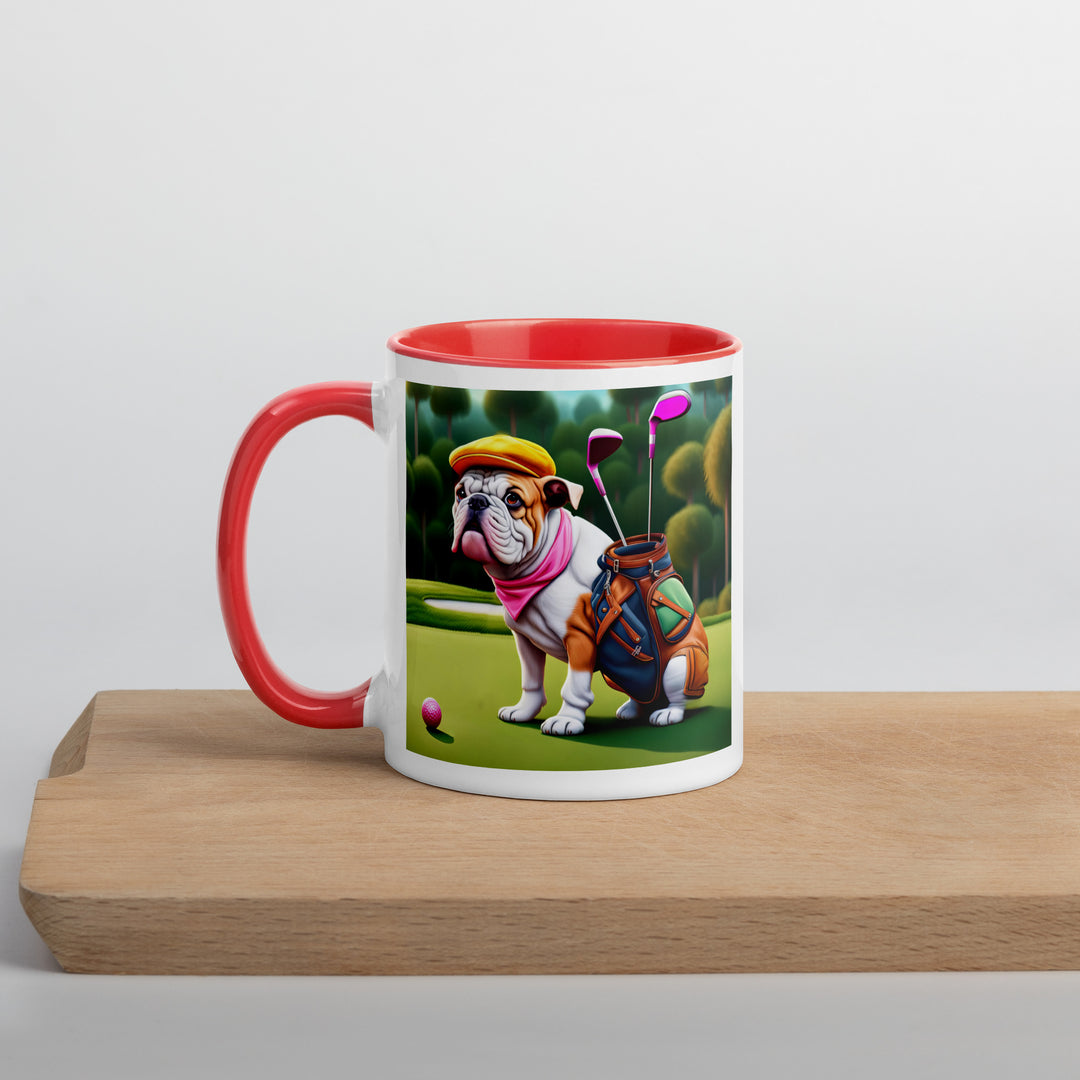 Catahoula Bulldog Golfer- Mug with Color Inside v5