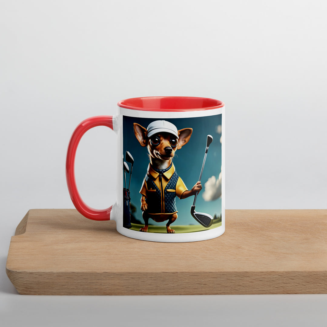 Chiweenie Golfer- Mug with Color Inside v2