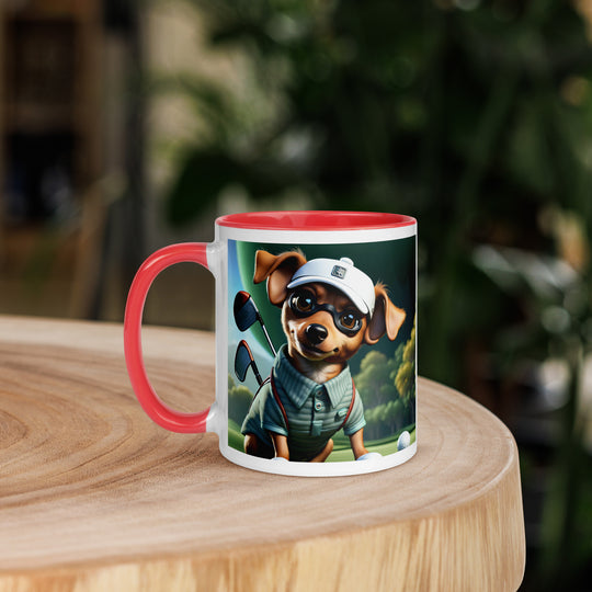 Chiweenie Golfer- Mug with Color Inside v4