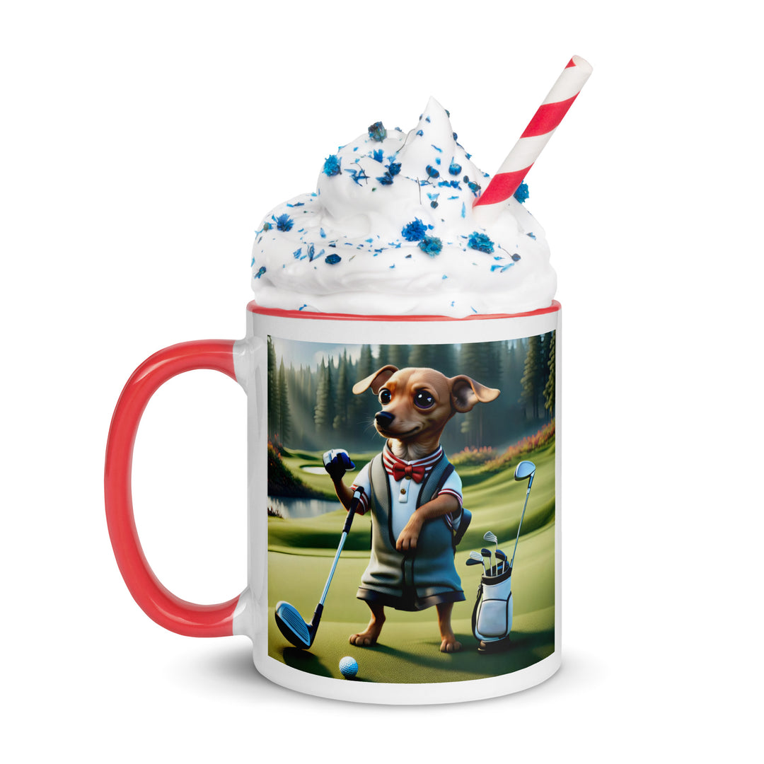 Chiweenie Golfer- Mug with Color Inside v3