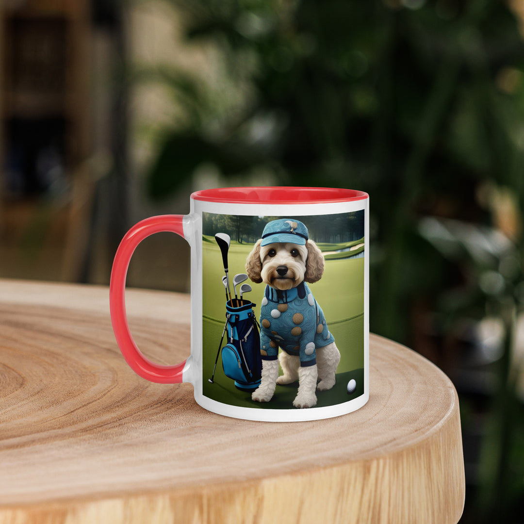 Cockapoo Golfer- Mug with Color Inside v4