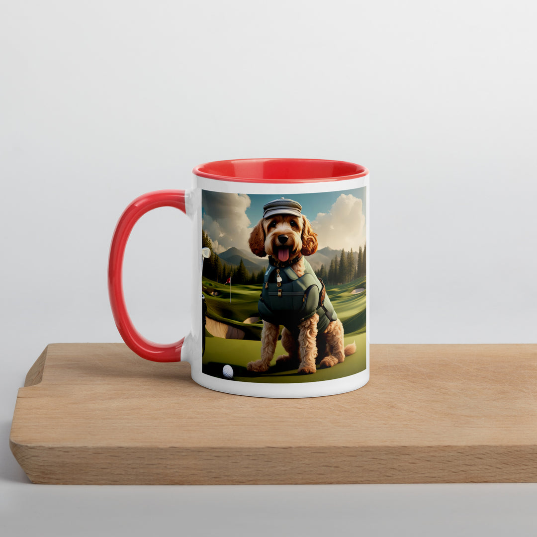 Cockapoo Golfer- Mug with Color Inside v7