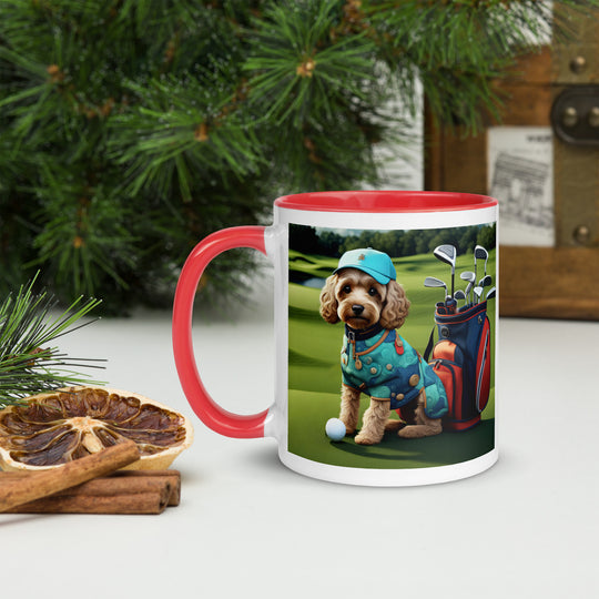 Cockapoo Golfer- Mug with Color Inside v5