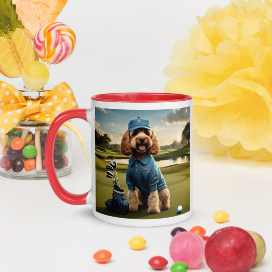 Cockapoo Golfer- Mug with Color Inside v6