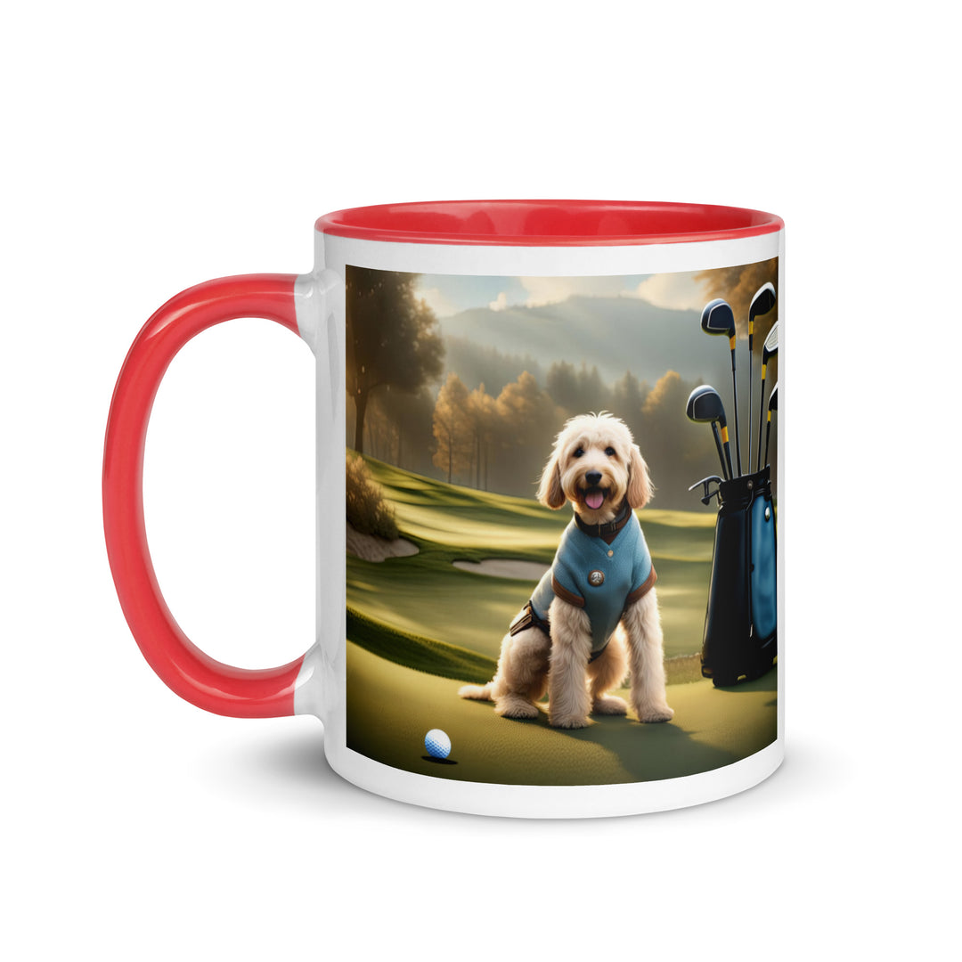 Goldendoodle Golfer- Mug with Color Inside