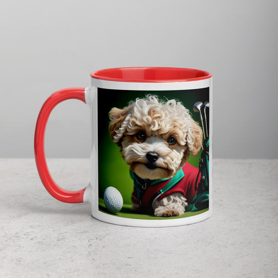 Maltipoo Golfer- Mug with Color Inside v9