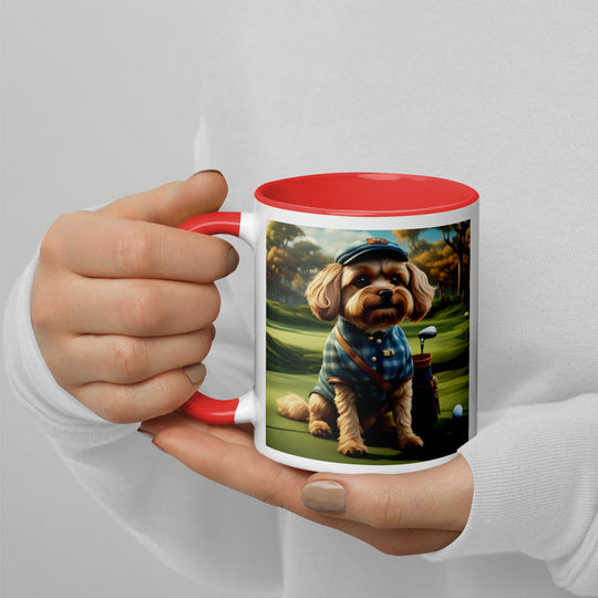 Pekapoo Golfer- Mug with Color Inside