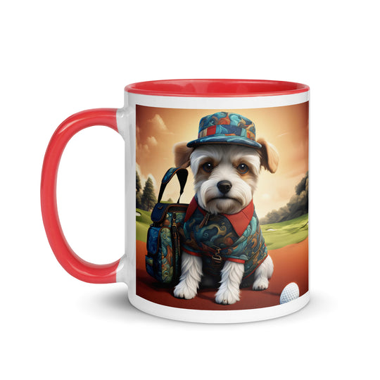 Pekapoo Golfer- Mug with Color Inside v5