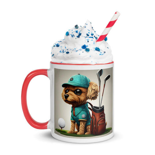 Pekapoo Golfer- Mug with Color Inside v7