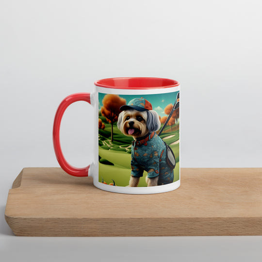 Pekapoo Golfer- Mug with Color Inside v8