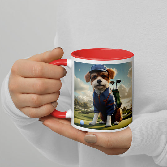 Pekapoo Golfer- Mug with Color Inside v10