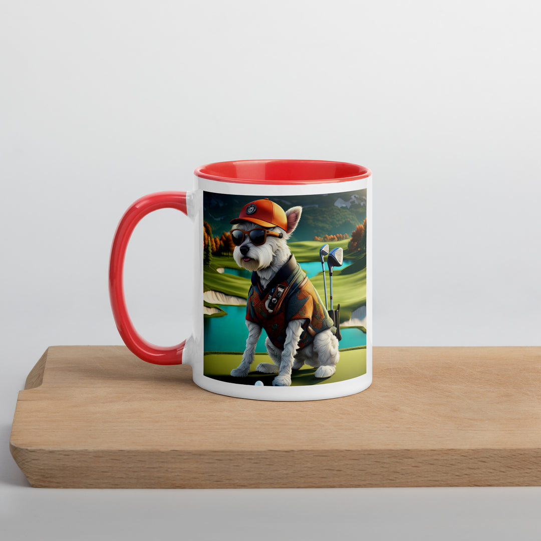 Pekapoo Golfer- Mug with Color Inside v13