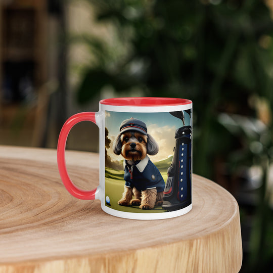 Pekapoo Golfer- Mug with Color Inside v6