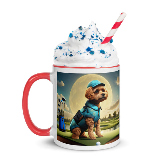 Pekapoo Golfer- Mug with Color Inside v9