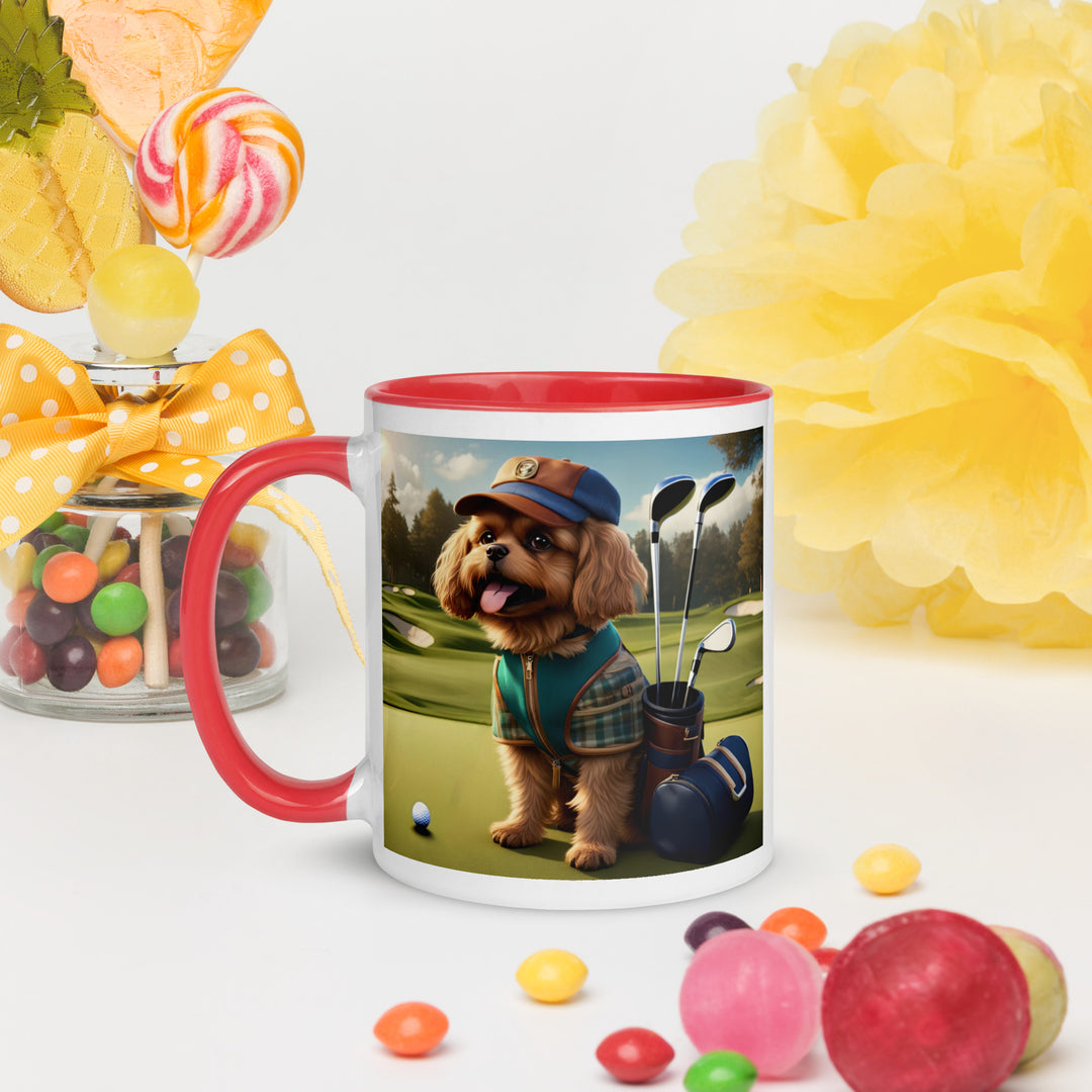 Pekapoo Golfer- Mug with Color Inside v12