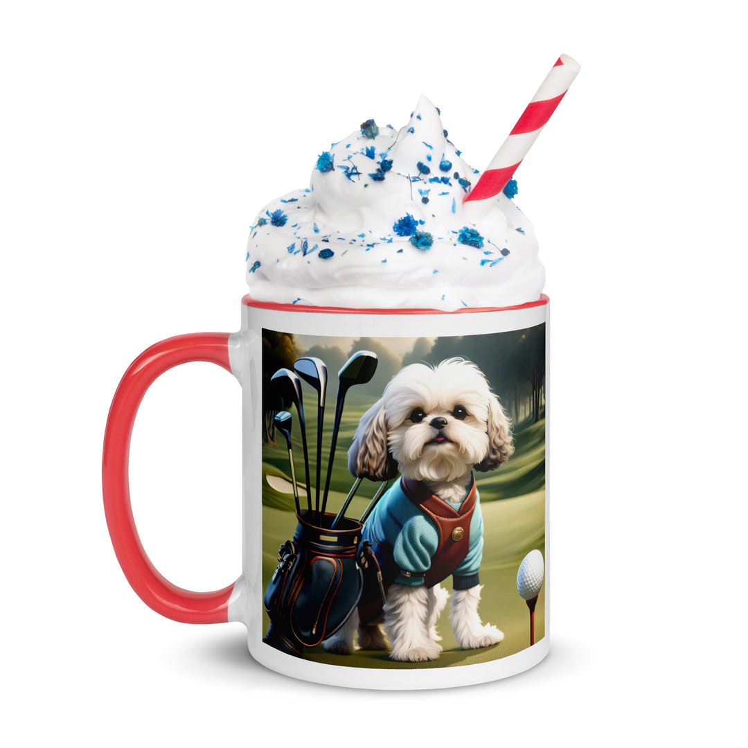 Shih-Poo Golfer- Mug with Color Inside v2