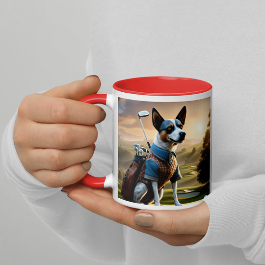 Texas Heeler Golfer- Mug with Color Inside v6