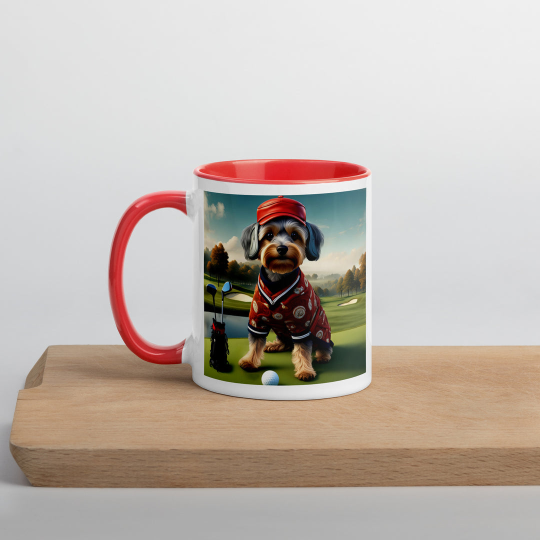 Yorkipoo Golfer- Mug with Color Inside v2