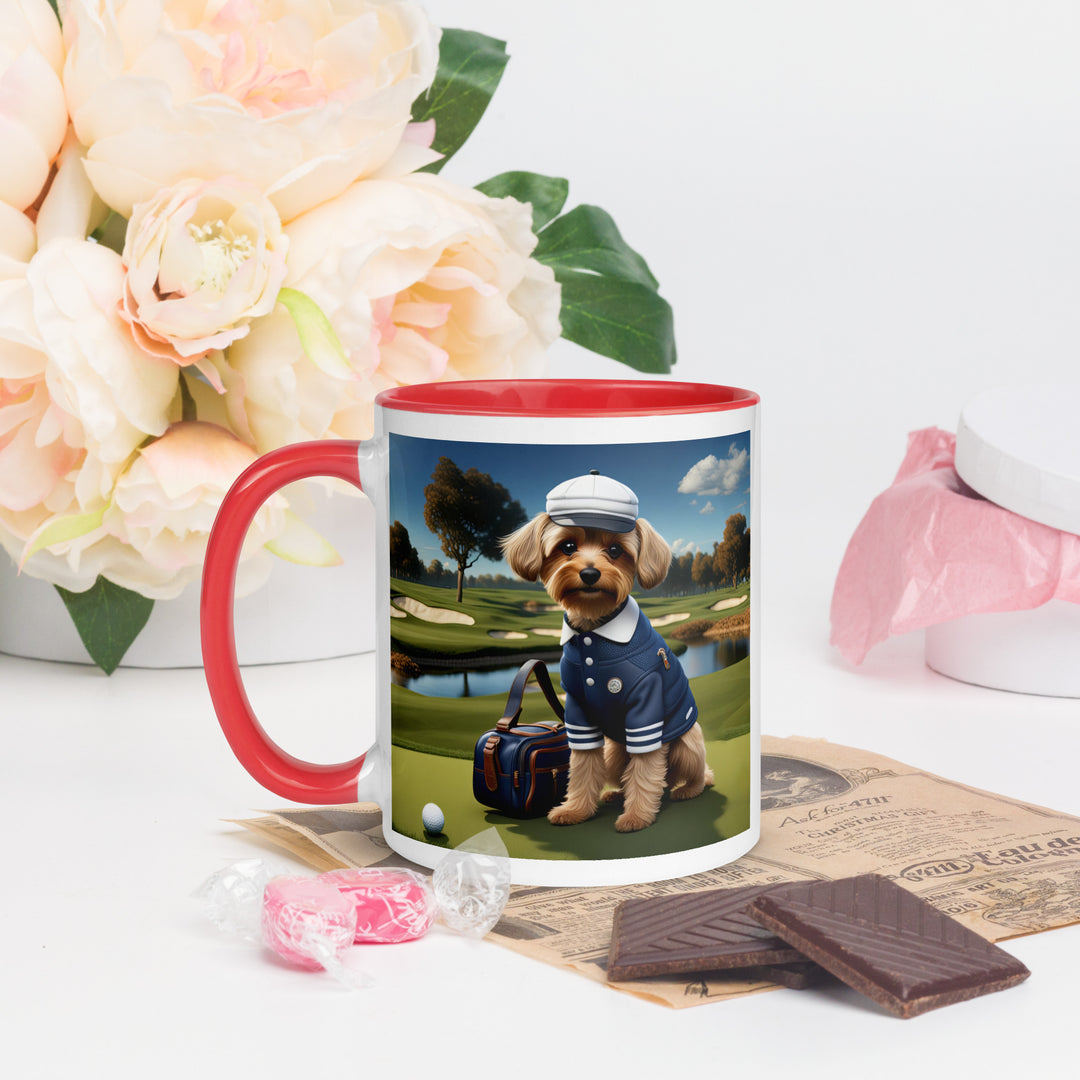 Yorkipoo Golfer- Mug with Color Inside v6